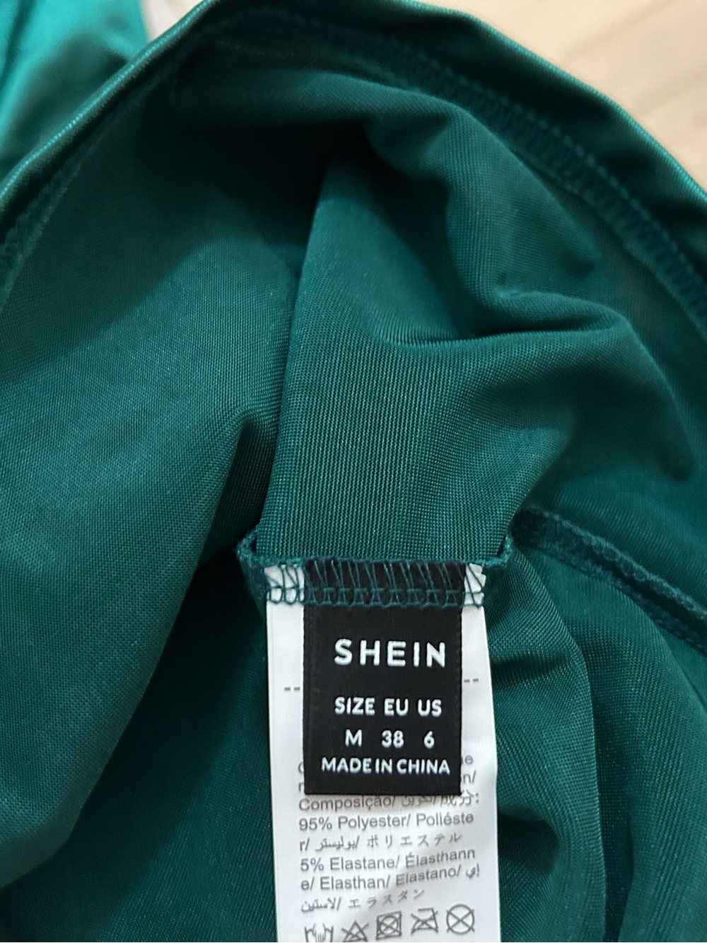 Emerald Off Shoulder Ruched Asymmetrical Hem Mini Dress M Corset Inspired Bodice - Picture 13 of 15
